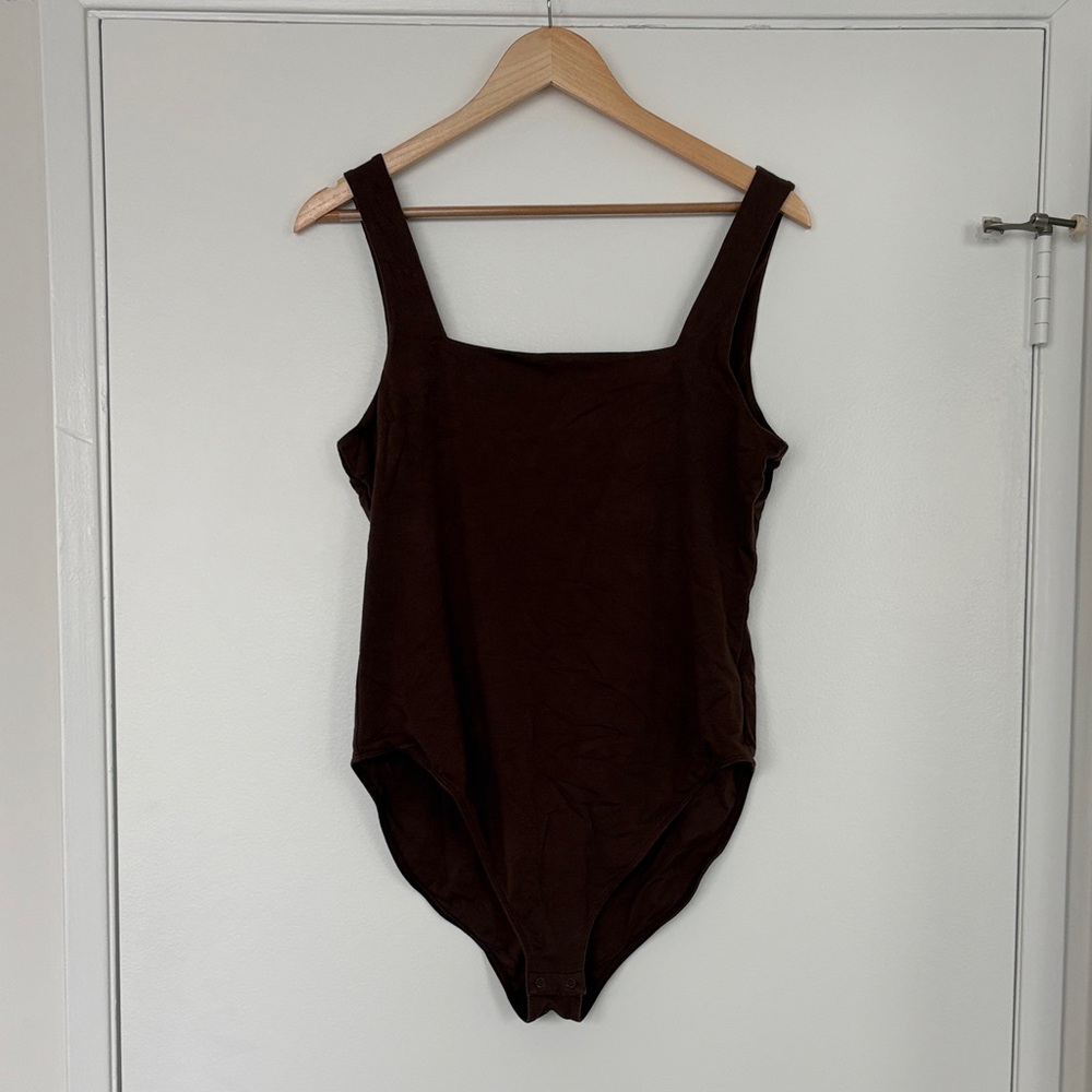 Brown Square Neck Bodysuit